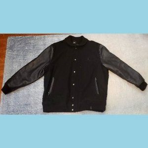 Vintage 3X Air Jordan black wool and leather varsity Jacket